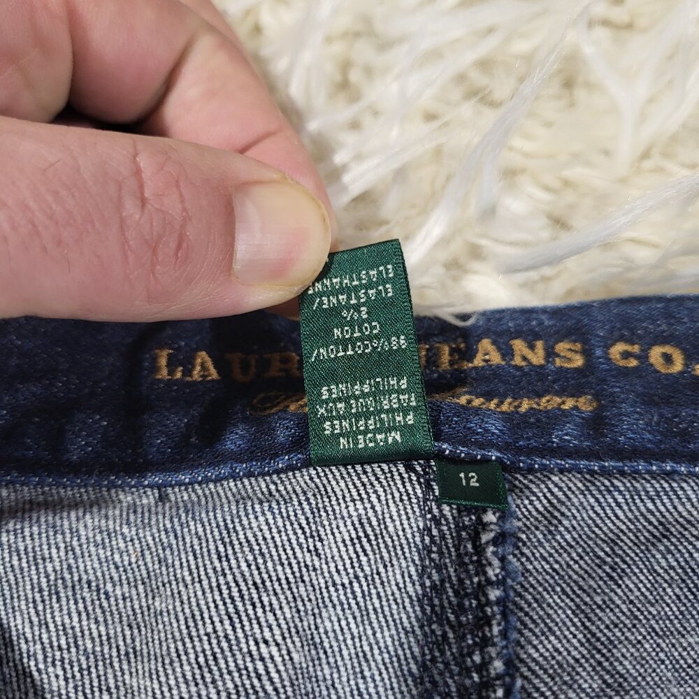 Lauren Jeans Co. by Ralph Lauren Classic Straight Leg Denim Jeans - Size 12 - Picture 6 of 13